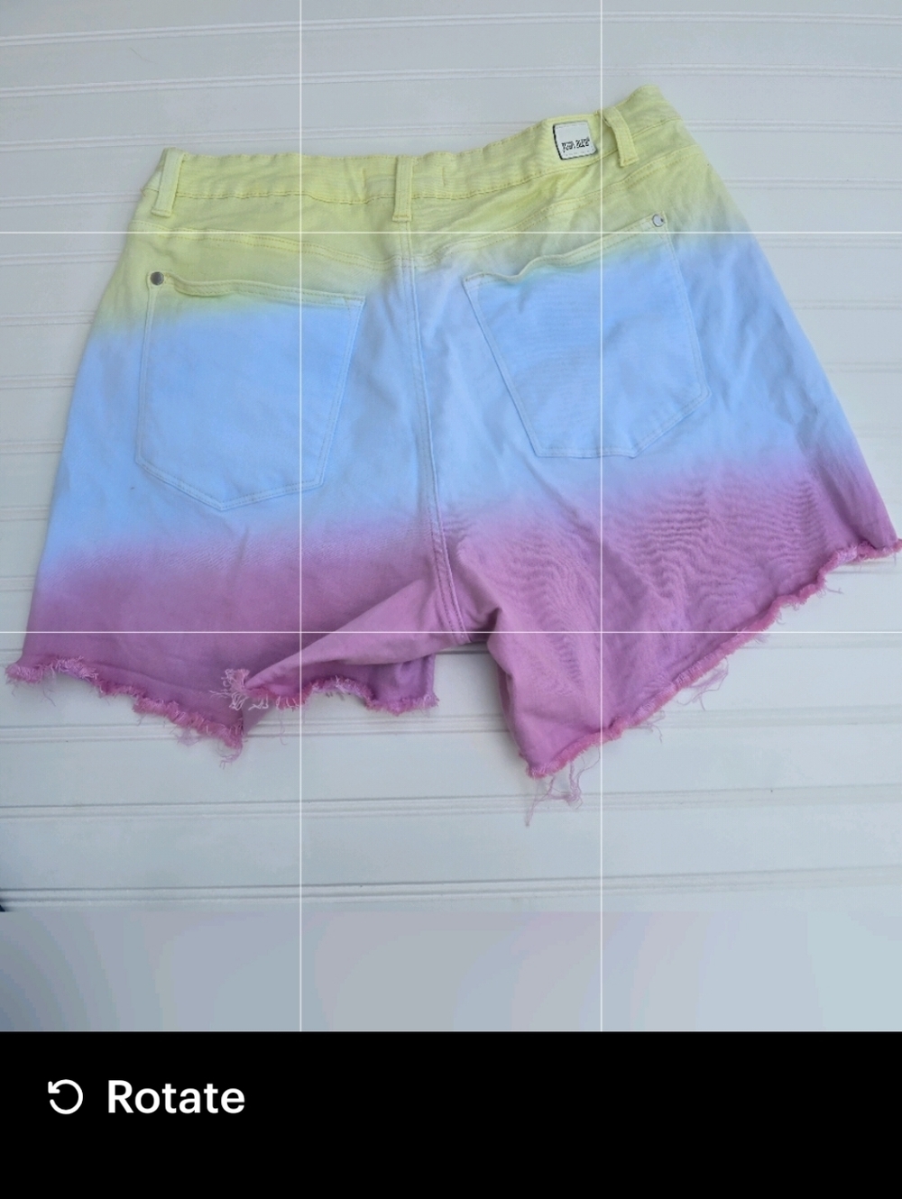 Judy Blue Pastel Rainbow Ombre High-Waisted Denim Shorts - Raw Hem - Picture 2 of 8